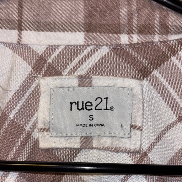Rue21 Brown and White Plaid Shirt - Picture 2 of 2